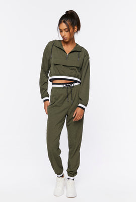 Link to Active Varsity-Striped Drawstring Joggers Green