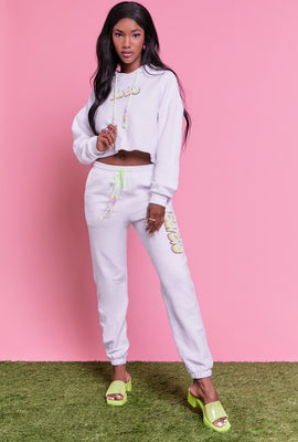 Link to Beaded Barbie Graphic Joggers White