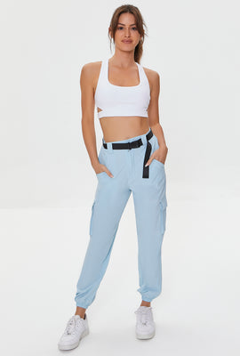 Link to Active Release-Buckle Belted Joggers Light Blue