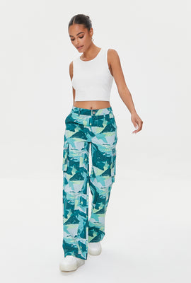 Link to Abstract Print Cargo Pants Jade