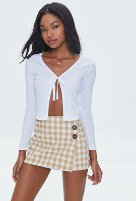 Link to Checkered High-Rise Skort Brown