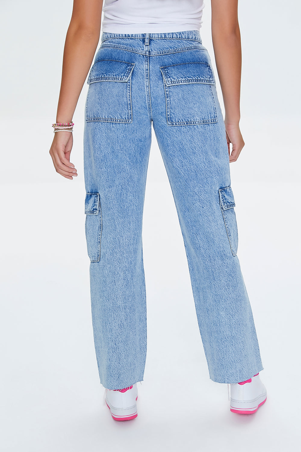 Cargo Straight-Leg Jeans Light Denim Blue