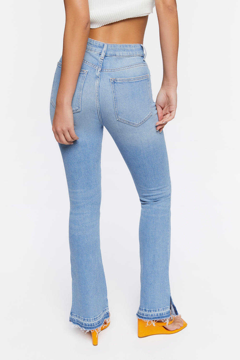 Hemp 10% Bootcut Split-Hem Jeans Light Denim Blue