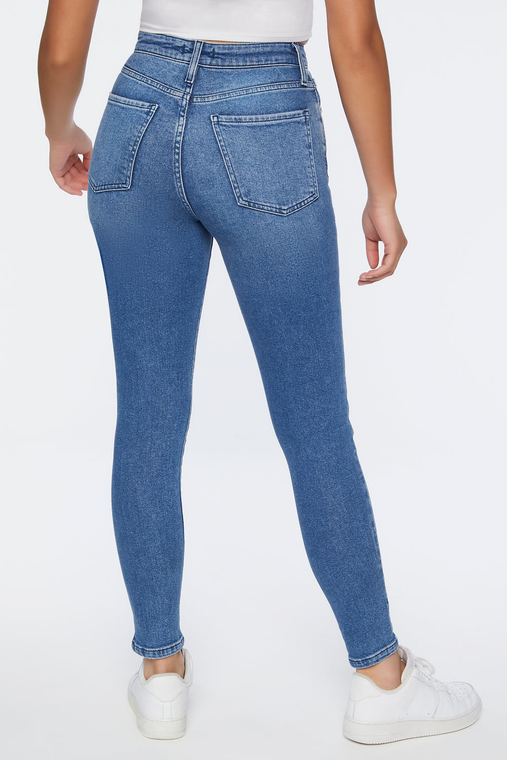 Recycled Cotton High-Rise Skinny Jeans Dark Blue