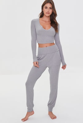 Link to Foldover Lounge Pants Heather Grey