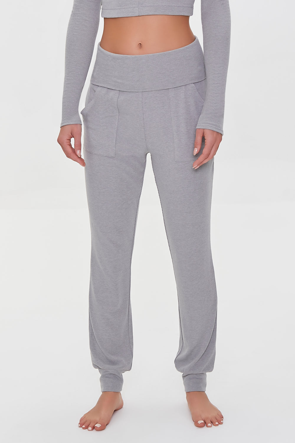 Foldover Lounge Pants Heather Grey