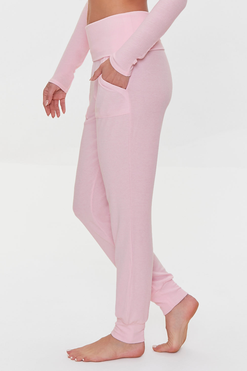 Foldover Lounge Pants Light Pink