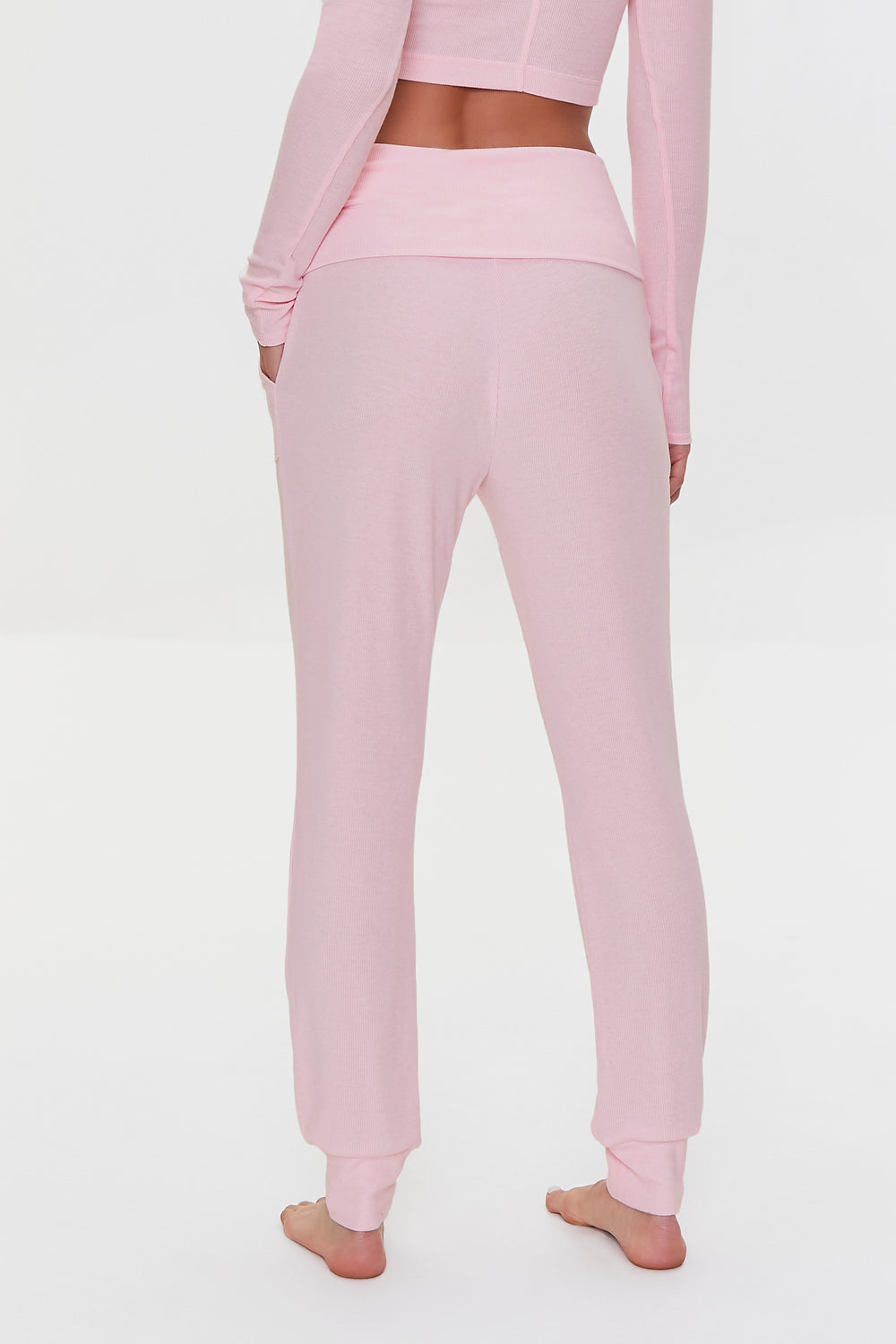 Foldover Lounge Pants Light Pink