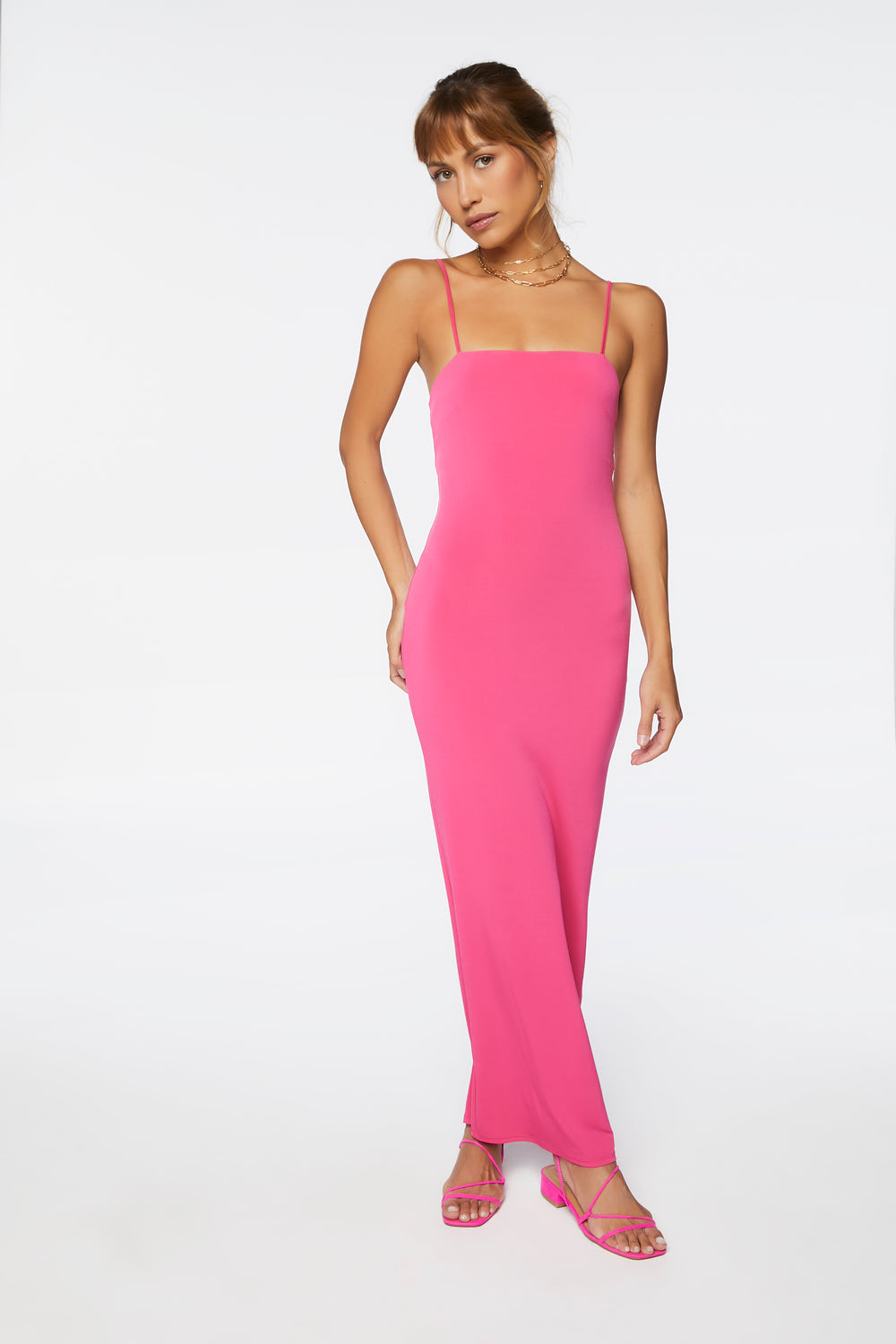 Cami Bodycon Maxi Dress Pink