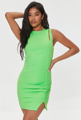 Link to Ruched Bodycon Mini Dress Green