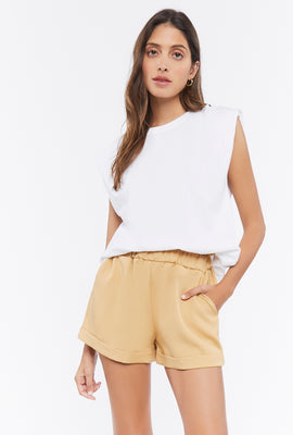 Link to Paperbag Mid-Rise Shorts Yellow