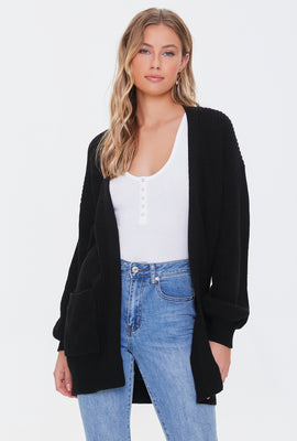 Link to Open-Front Cardigan Sweater Black