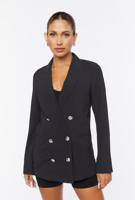 Link to Notched Double-Breasted Blazer Black