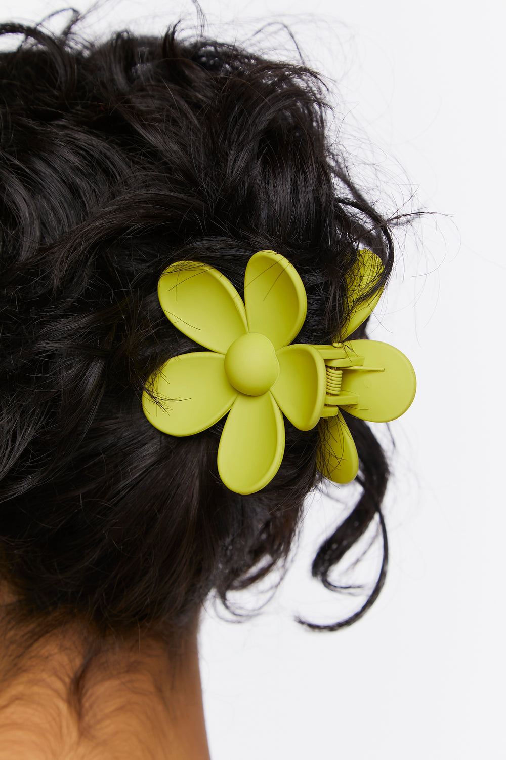 Floral Hair Claw Clip Green