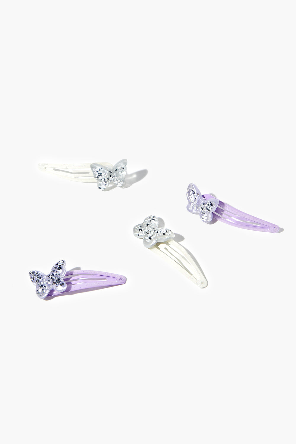 Butterfly Snap Hair Clips White