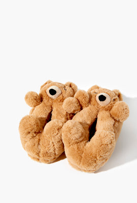 Link to Plush Bear House Slippers Brown