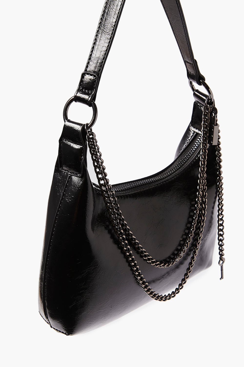 Lock & Key Baguette Shoulder Bag Black