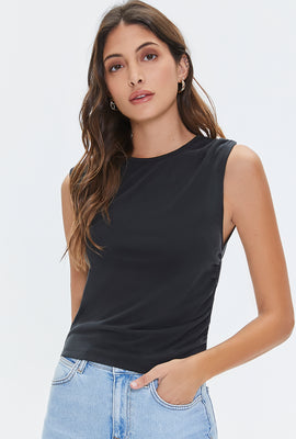Link to Shirred Tank Top Black