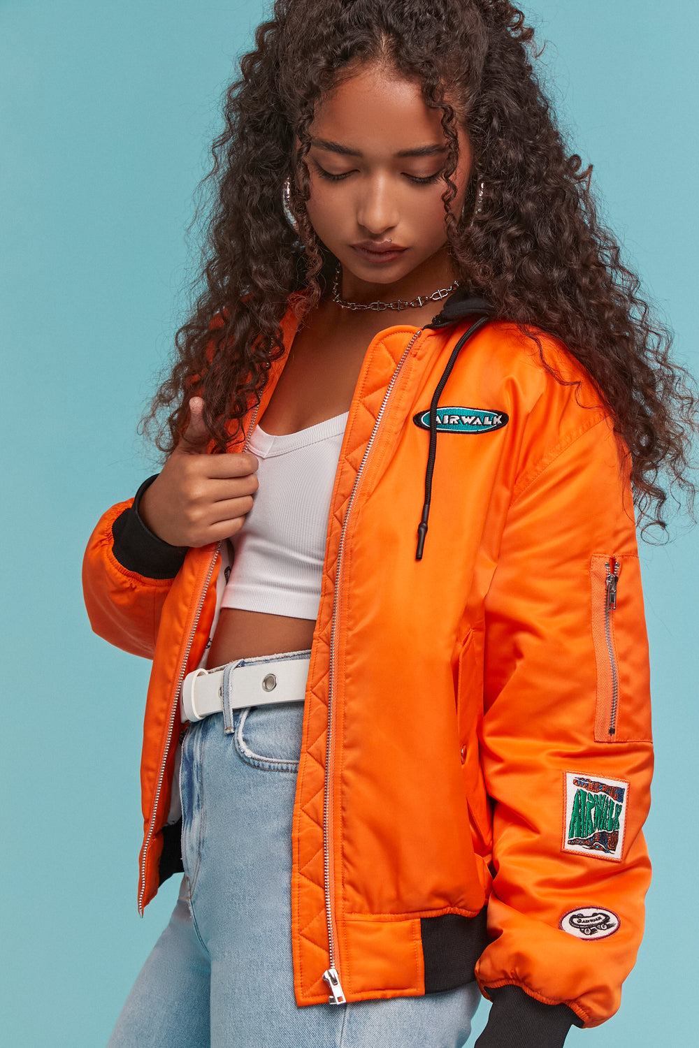 Airwalk Combo Bomber Jacket Orange