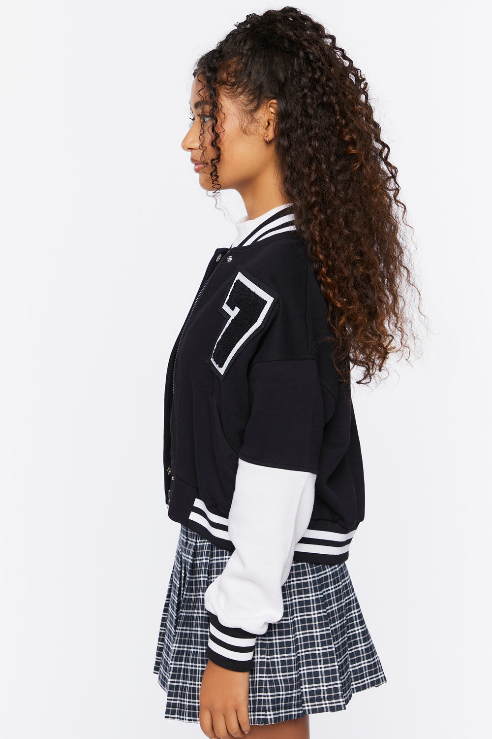 Varsity Zip-Up Jacket Black