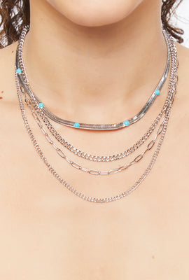 Link to Assorted Chain Necklace Set Silver
