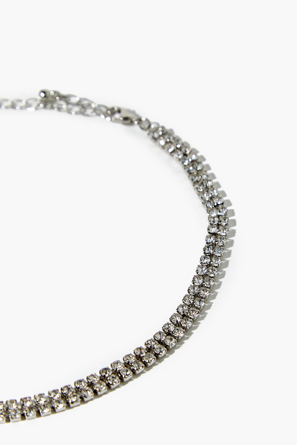 Faux Gem Chain Necklace Clear