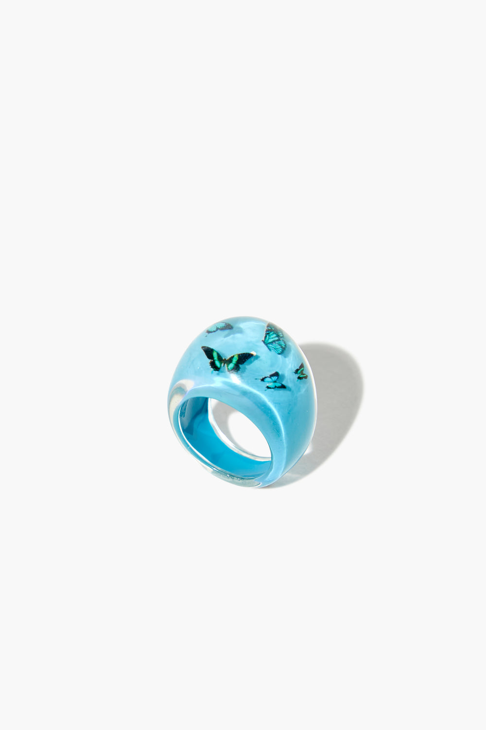 Butterfly Cocktail Ring Blue