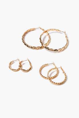 Link to Assorted Hoop Earring Set Gold