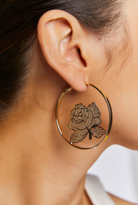 Link to Rose Hoop Earrings Gold