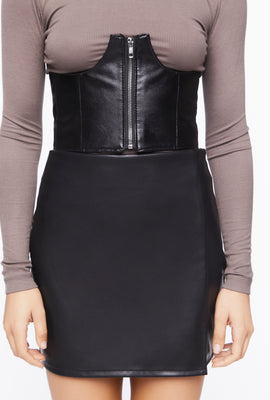 Link to Faux Leather Corset Belt Black