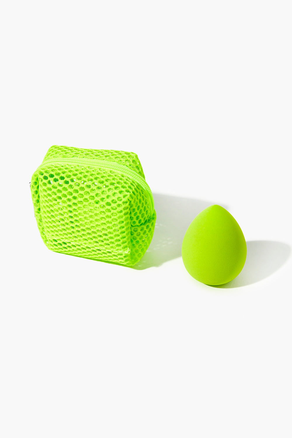 Makeup Sponge & Netted Holder Set Green