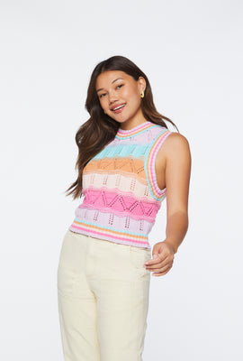 Link to Colorblock Sweater Vest Pink