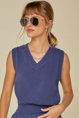 Link to Heathered Sweater Vest Navy