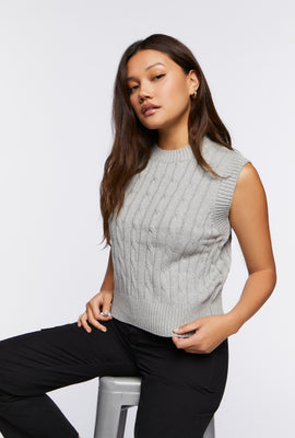 Link to Cable Knit Sweater Vest Heather Grey