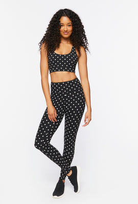 Link to Legging Active À Pois Noir