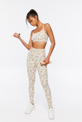 Link to Active Abstract Print Leggings Tan
