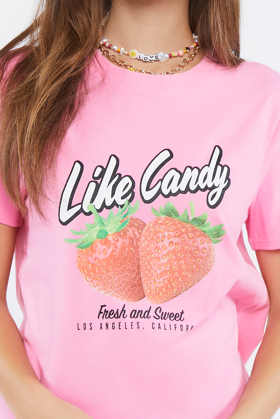 Organically Grown Cotton Graphic Tee Pink