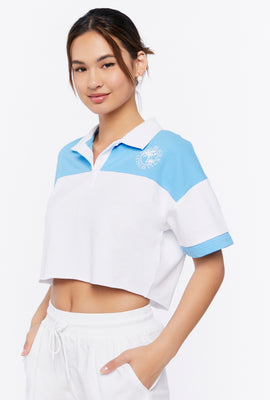 Link to Palm Beach Graphic Cropped Polo Shirt Blue