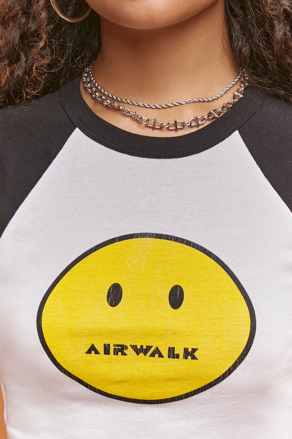 Cropped Airwalk Raglan Tee White