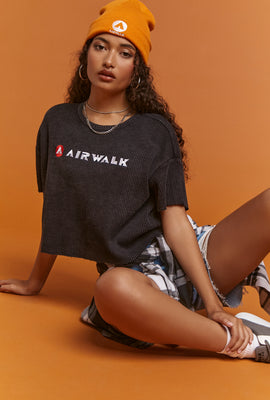 Link to Airwalk Ribbed Graphic Tee Charcoal