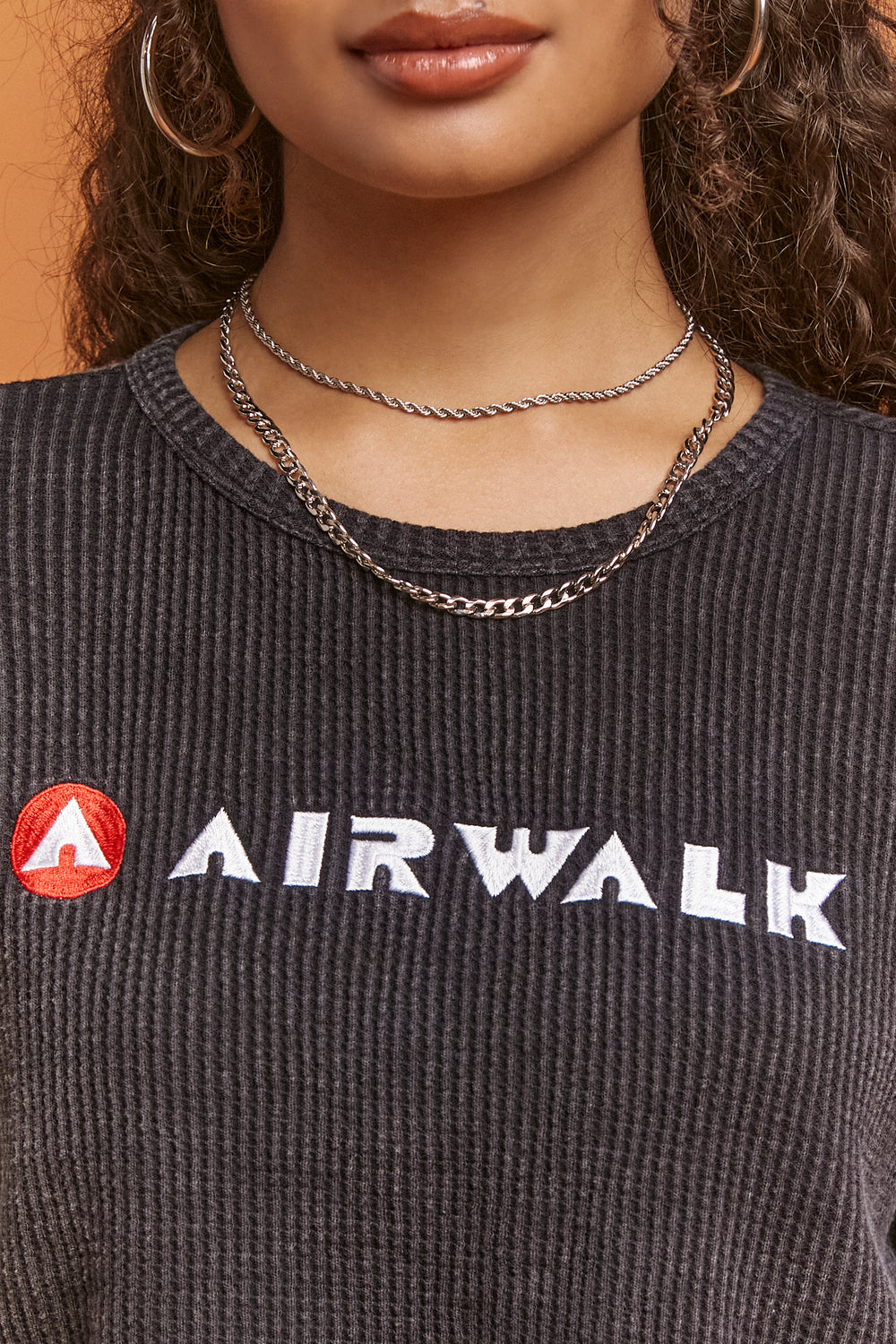 Airwalk Ribbed Graphic Tee Charcoal