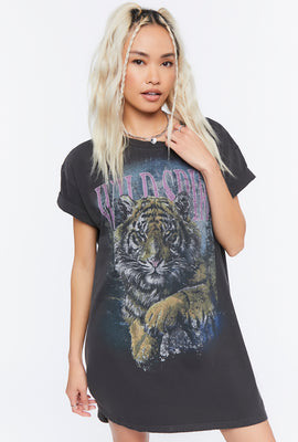 Link to Wild Spirit Graphic T-Shirt Dress Black