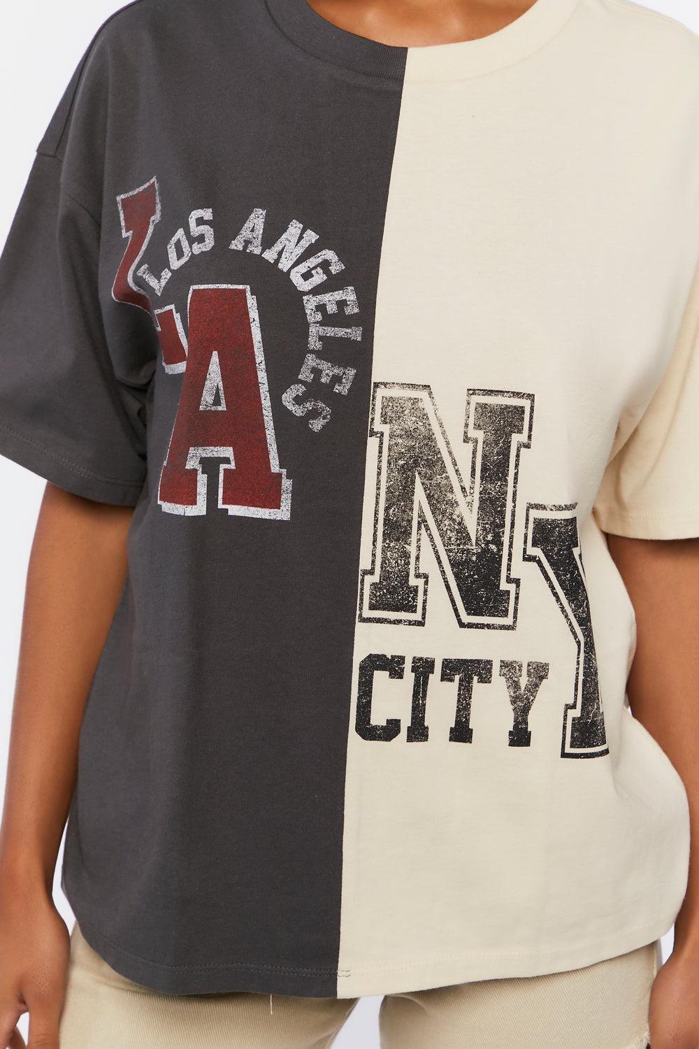 Reworked LA & NY Graphic Tee Charcoal