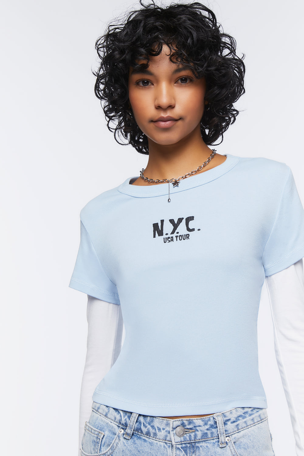 NYC Graphic Combo Tee Blue