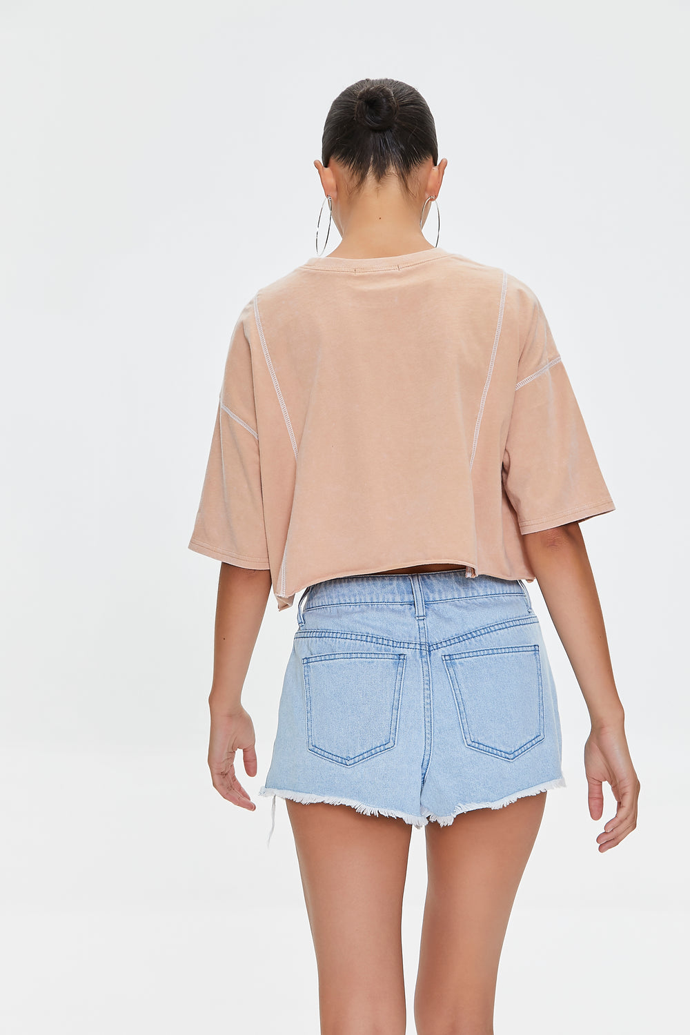 NYC Graphic Cropped Tee Tan