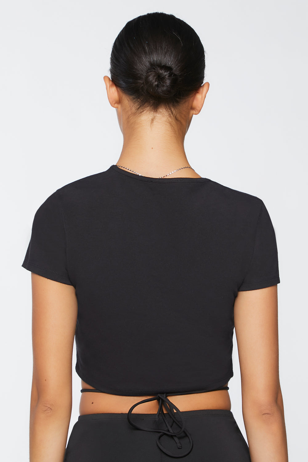 Bonne Chance Graphic Lace-Up Tee Black