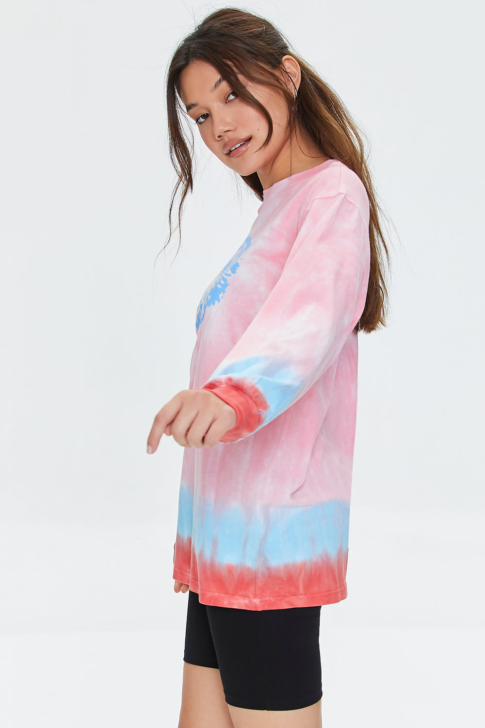 Aloha Graphic Ombre Tie-Dye Tee Pink