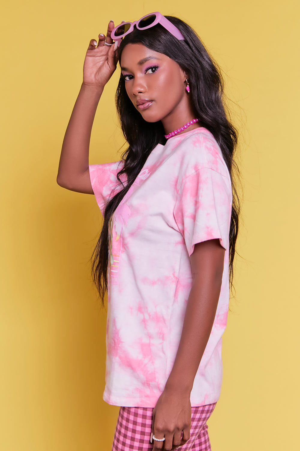 Malibu Barbie Graphic Tie-Dye Tee Pink