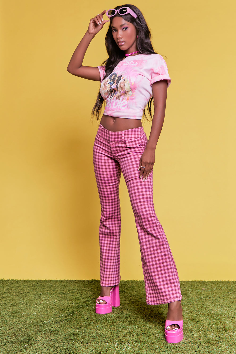 Malibu Barbie Graphic Tie-Dye Tee Pink