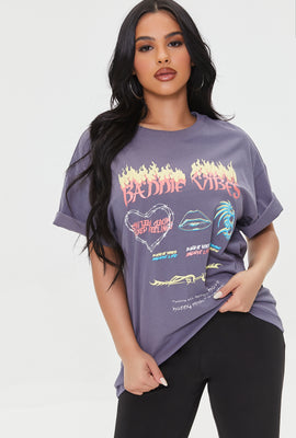 Link to Baddie Vibes Graphic Tee Charcoal